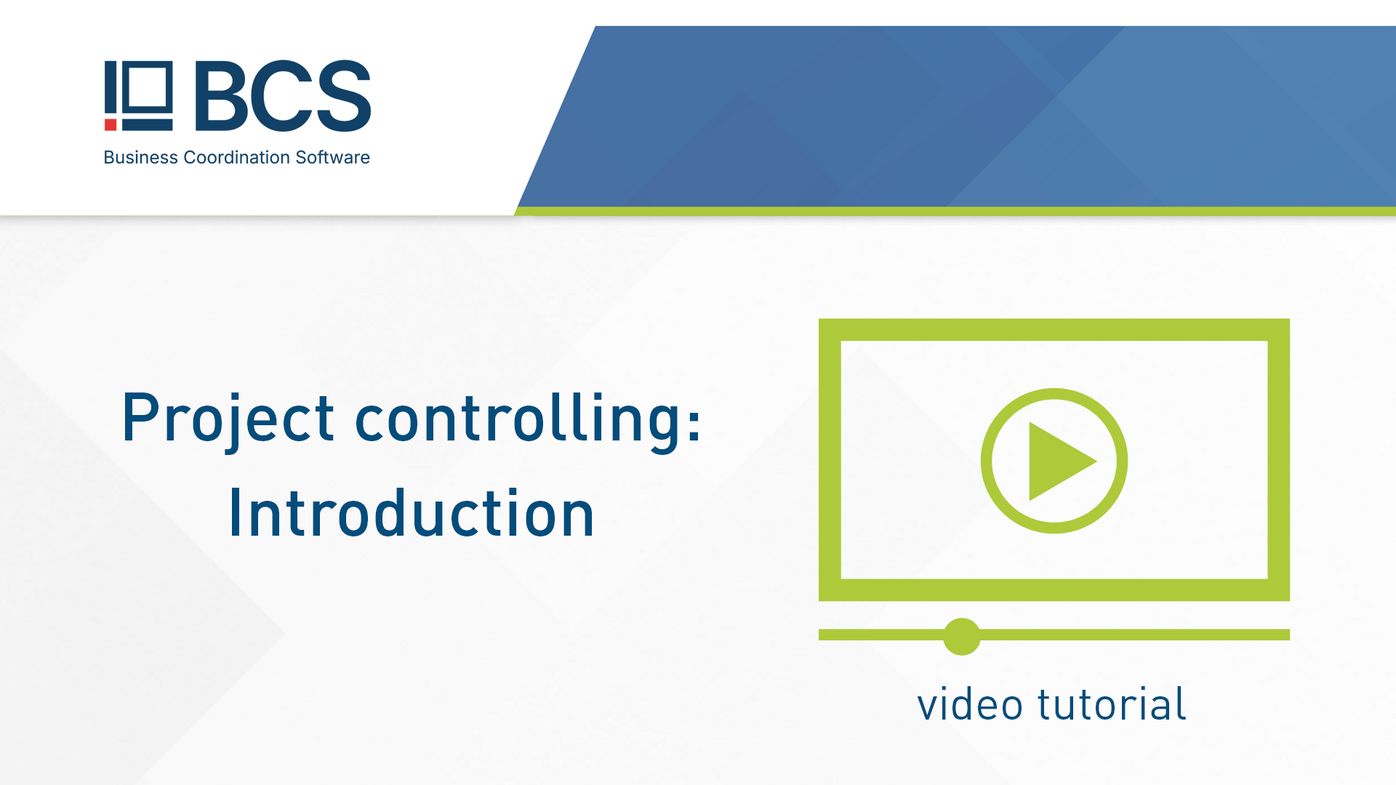 Get an overview of project controlling in BCS, including cost analysis, effort tracking, dashboards, and key performance indicators for better project evaluation. Thumbnail showing the title "Project Controlling: Introduction" representing a tutorial about analyzing project costs, effort, and performance using dashboards, charts, and key indicators.
