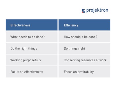 Effectiveness vs. efficiency