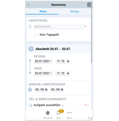 Spesenmanagement mit der Projektron BCS-App