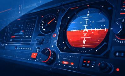 Cockpit of a modern commercial aircraft with digital displays, instruments, and flight control systems as an example of a complex, safety-critical aviation system.