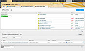 The project manager sees the checklist for the project closure and can generate reports in the Project Closure Report view.