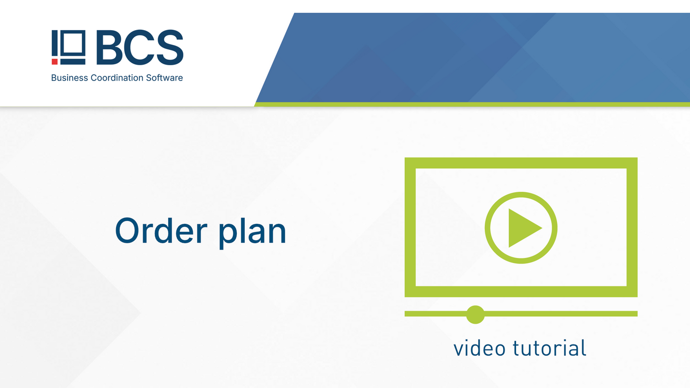 Learn how to create order values, manage external rates, and synchronize project data with cost accounting and orders in the BCS Order Plan. Thumbnail for the BCS video tutorial “Order Plan”. The image shows the BCS logo, the title “Order Plan”, and a stylized BCS interface illustrating order values, external rates, and cost accounting synchronization.