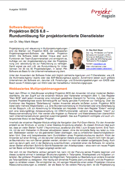 8. Oktober 2008 - Projektmagazin