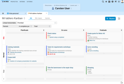 Tablero Kanban personal en BCS