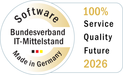 The “Software Made in Germany 2026” award from the German IT SME Association for the Business Coordination Software System (BCS) from Projektron.