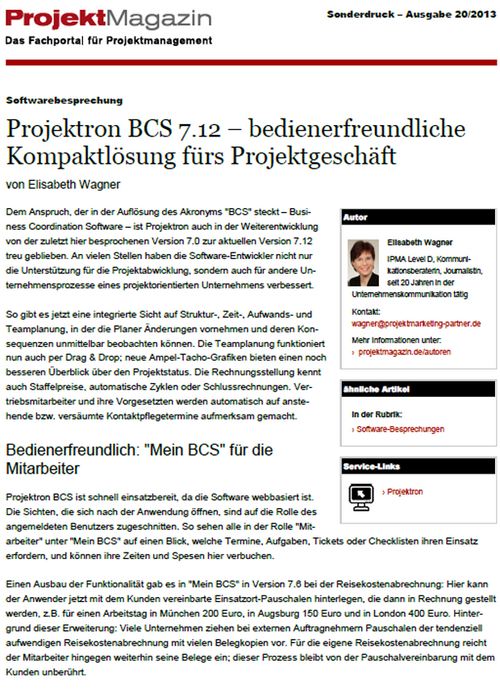 16. Oktober 2013 – Projekt Magazin