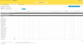 En la matriz de derechos de BCS puede personalizar los derechos con unos pocos clics
