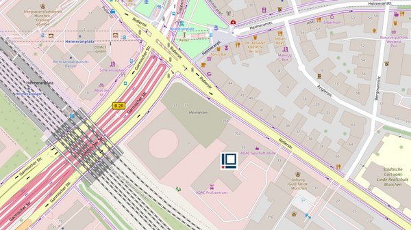 Our office at Ridlerstraße 35, 80339 Munich. The entrance is on the right in the courtyard. Click the map to open the external map view. Location of Projektron’s Munich office at Ridlerstraße 35 – open external map