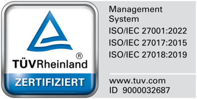 Projektron has been certified by TÜV Rheinland in accordance with ISO/IEC 27001:2022 – a sign of verified information security. Projektron has been certified by TÜV Rheinland in accordance with ISO/IEC 27001:2022 – a sign of verified information security.