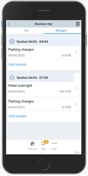 Saisissez vos données de voyage et vos justificatifs dans la gestion des frais avec l'application BCS. Gestion des frais avec l'application BCS