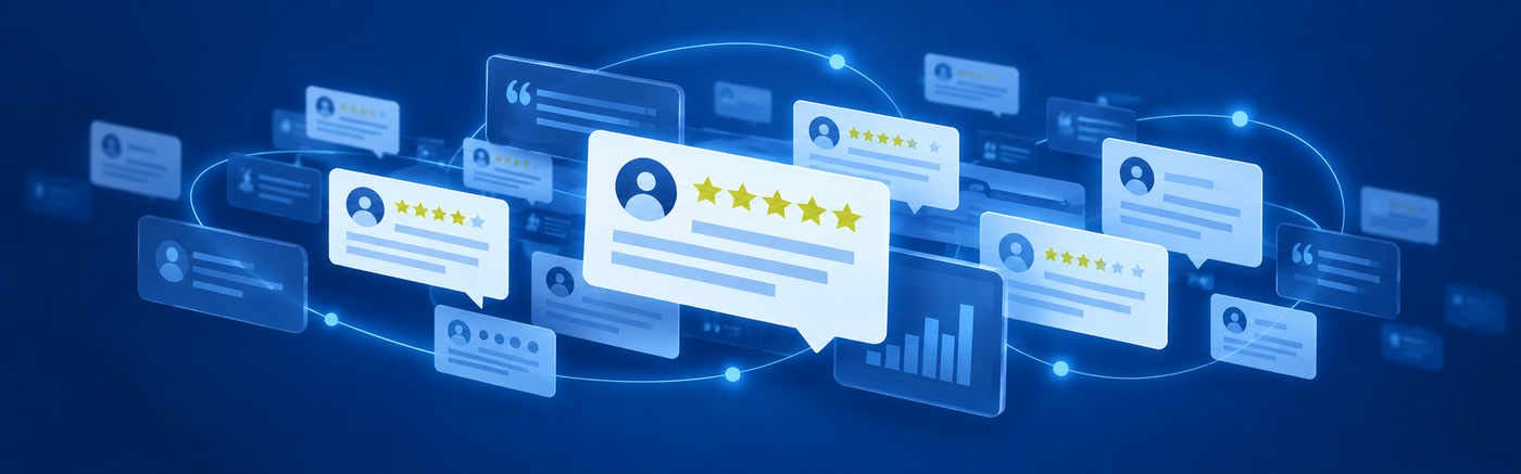 Multiple stylized star ratings symbolizing BCS user reviews and real-world experiences