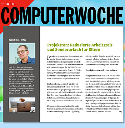 Computerwoche-Interview mit Maik Dorl von Projektron