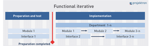 Scheme of functional iterative software rollout