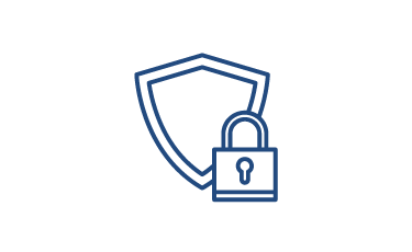 Schild und Schloss stehen für den hohen Schutzstandard unserer ERP-Software: zertifizierte Sicherheit, geprüftes Hosting und zuverlässiger Datenschutz – auch bei strengen Compliance-Anforderungen. Piktogramm mit Schild und Schloss als Symbol für zertifizierte Informationssicherheit und Datenschutz in der ERP-Software