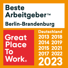 Mehrere Auszeichnungen „Beste Arbeitgeber in Berlin-Brandenburg“ von Great Place to Work, erhalten von Projektron in verschiedenen Jahren