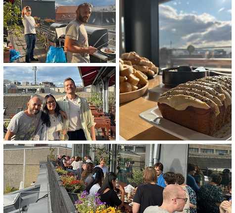 Mitarbeiter, Familien und Freunde bei der 9. Grillfeier von Projektron in Berlin.