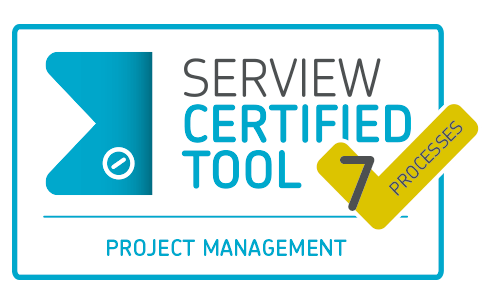 Projektron BCS erfüllt nachweislich die hohen Anforderungen und wurde von SERVIEW im Bereich Projekt Management zertifiziert.