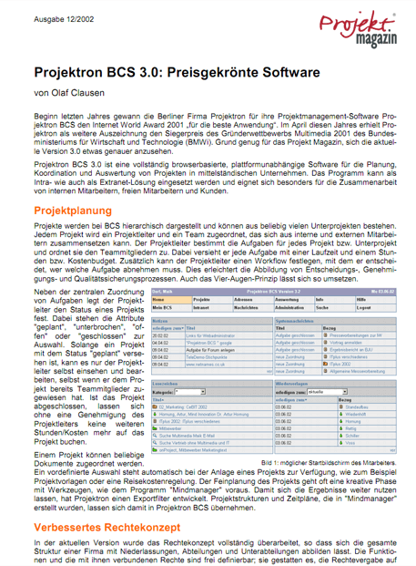13. Juni 2002 - Projektmagazin 13. Juni 2002 - Projektmagazin
