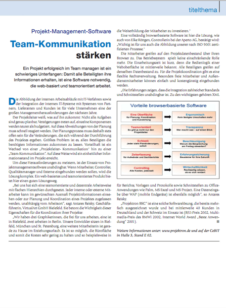 7. März 2003 - Markt & Wirtschaft in OWL