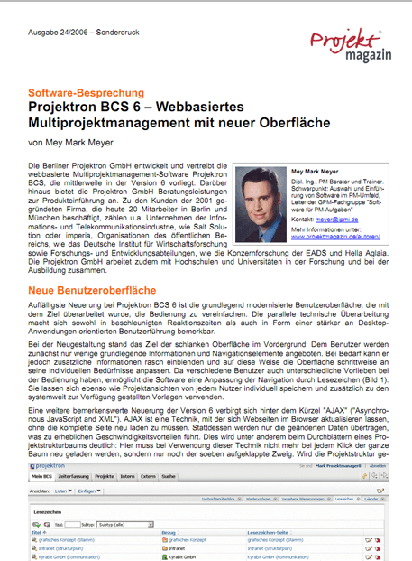 13. Dezember 2006 - Projektmagazin