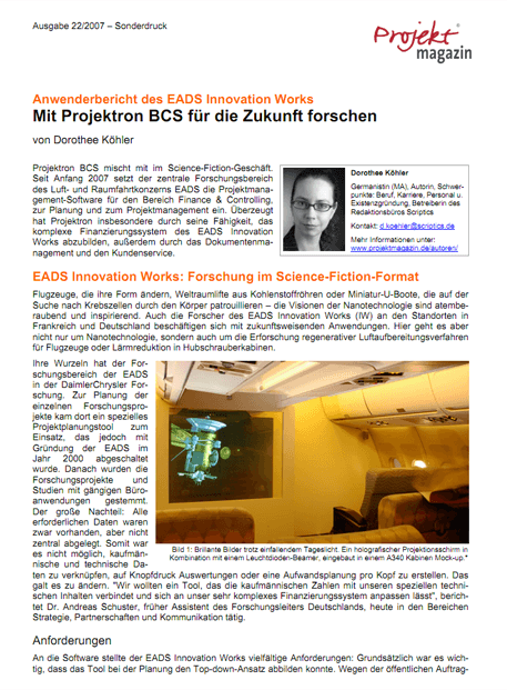 21. November 2007 - Projektmagazin