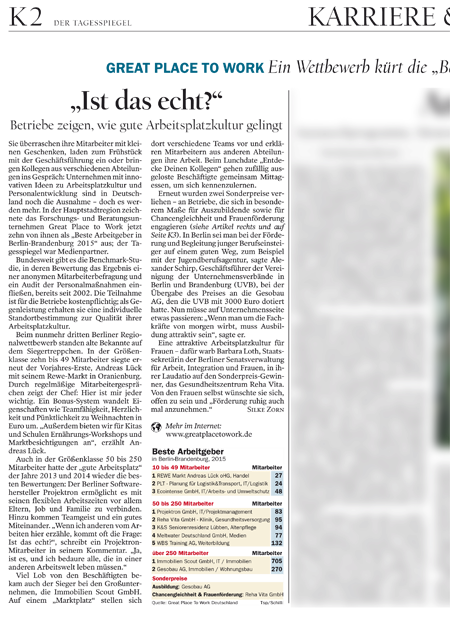 15. Februar 2015 – Tagesspiegel