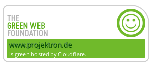 Green web Foundation zertifiziert Website von Projektron als grün gehostet.