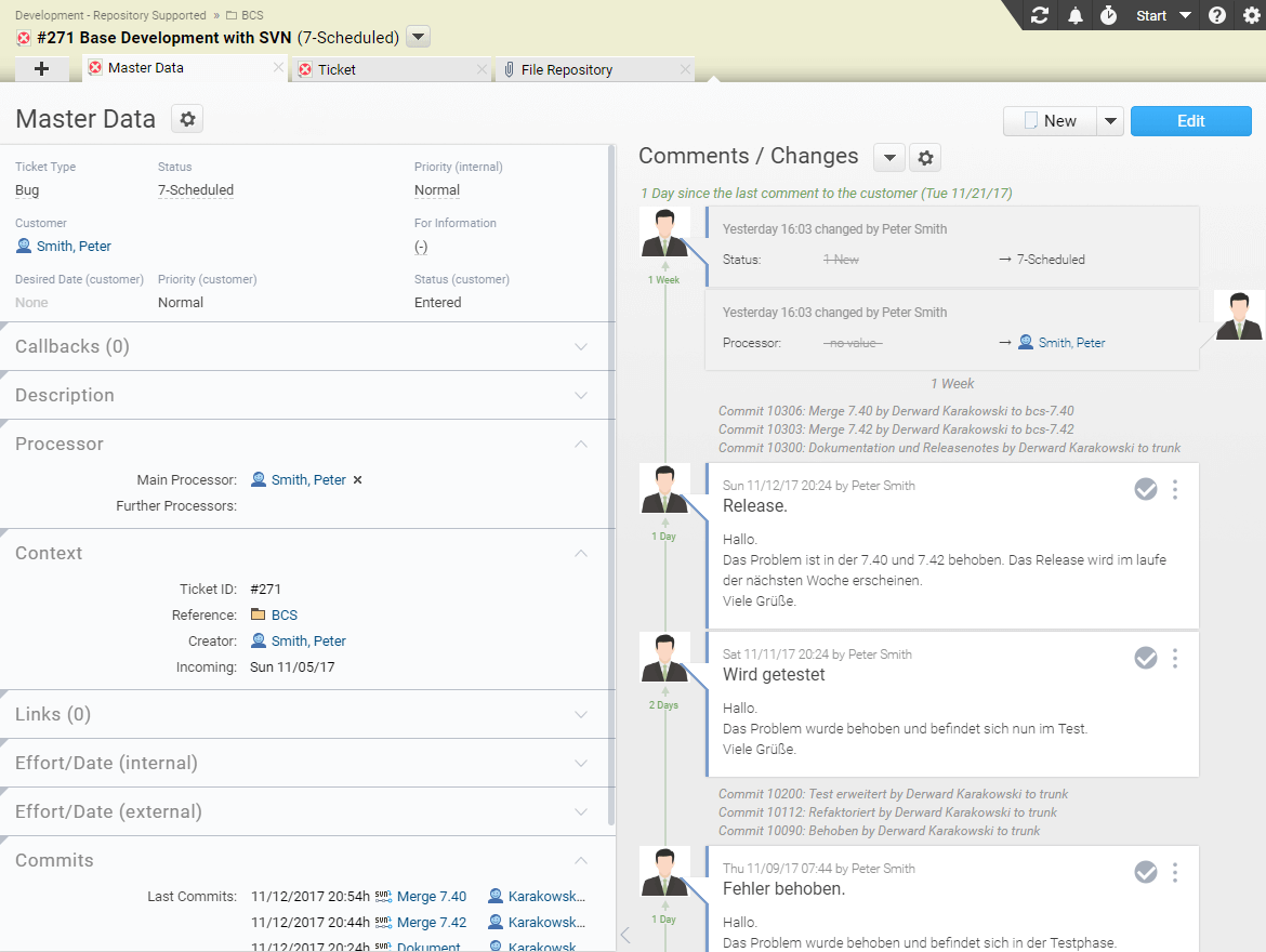 New commits can be viewed directly in the ticket New commits can be viewed directly in the ticket